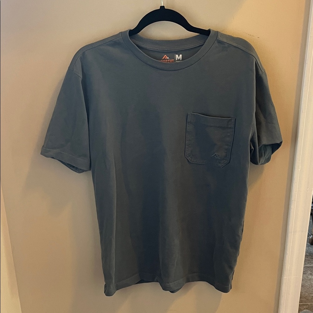 Men's Blue Crew Neck T-Shirt with Pocket